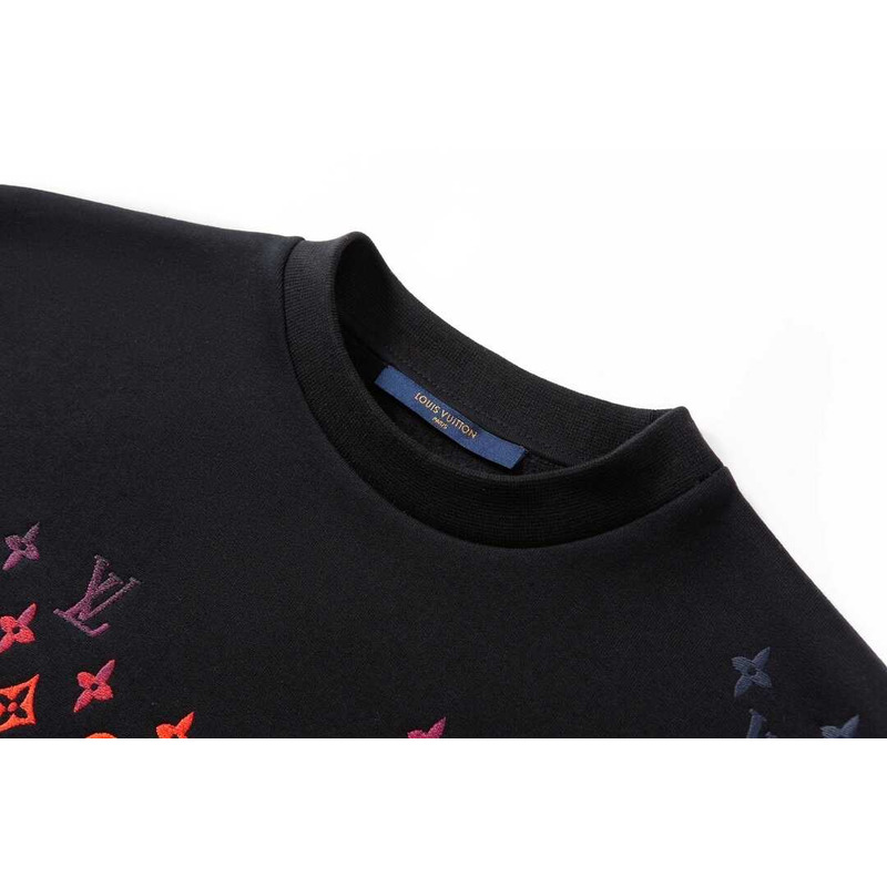 l**is V*t*n embroidered cotton sweatshirt black
