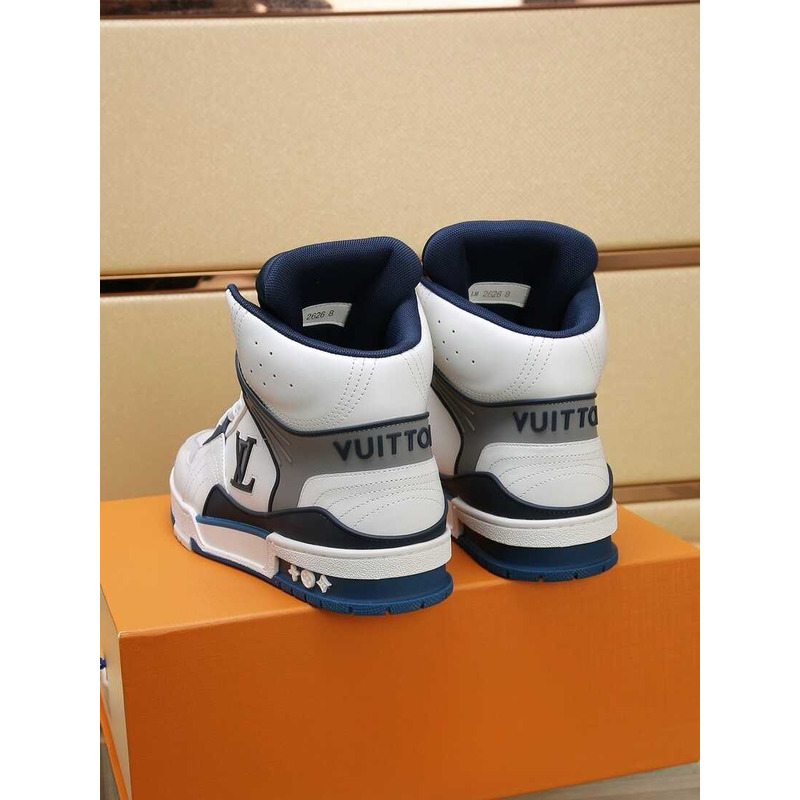l**is V*t*n lv trainer sneaker boot calfskin white blue