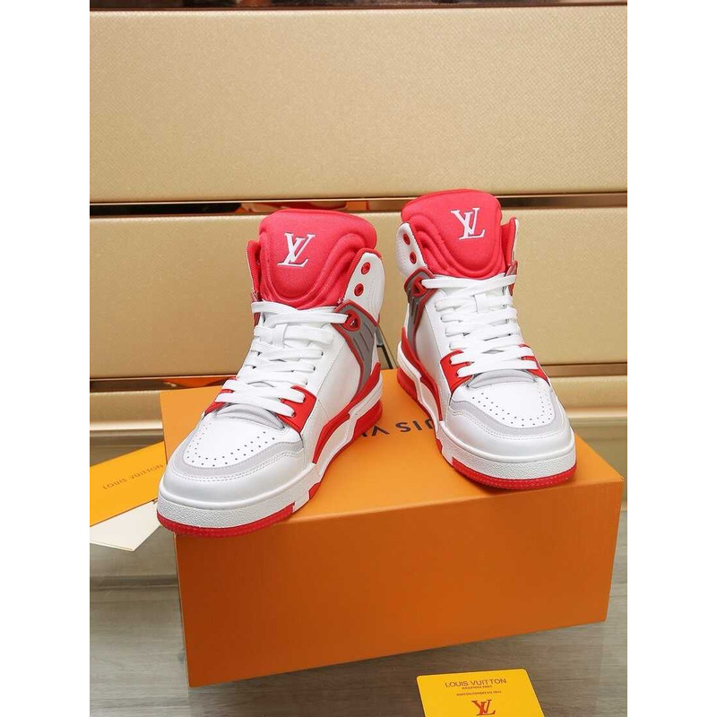 l**is V*t*n lv trainer sneaker boot white and red