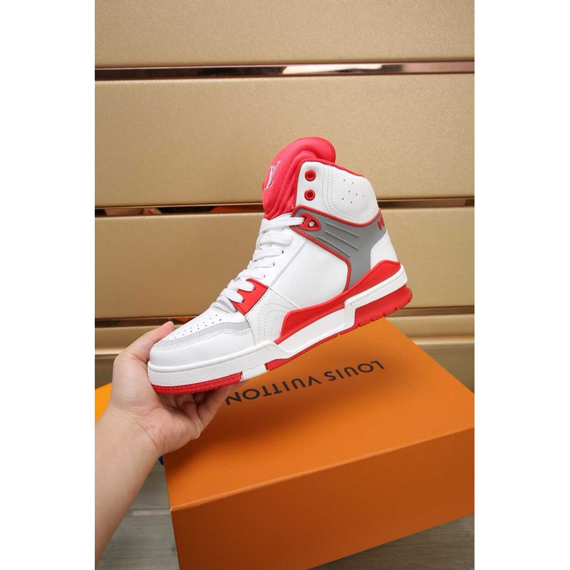 l**is V*t*n lv trainer sneaker boot white and red