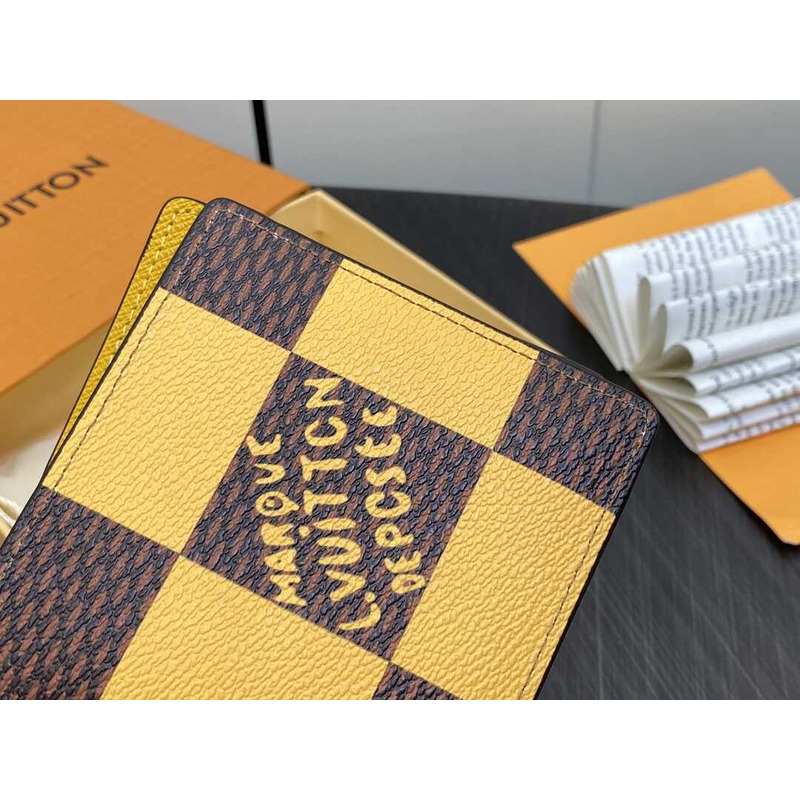 l**is V*t*n pocket organizer damier yellow