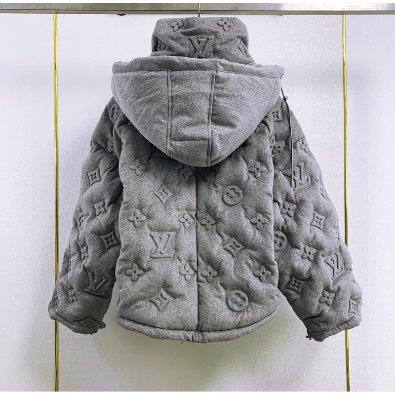 l**is V*t*n monogram puffer jacket grey