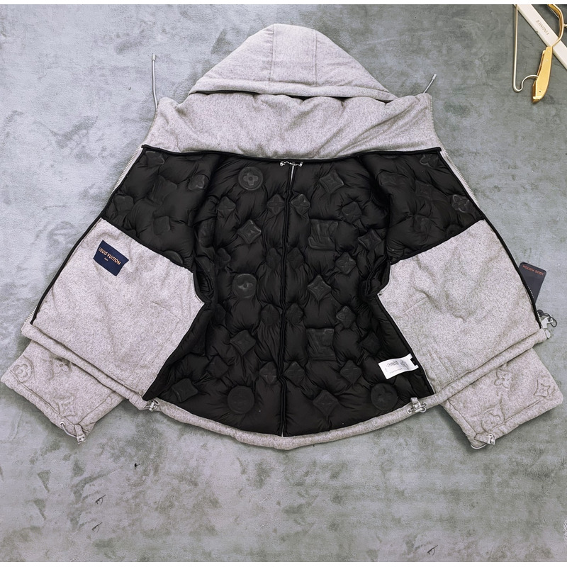 l**is V*t*n monogram puffer jacket grey