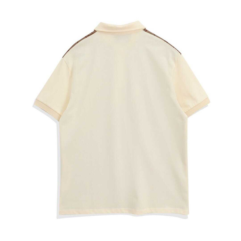 G*u*i jumbo gg cotton silk jacquard polo beige
