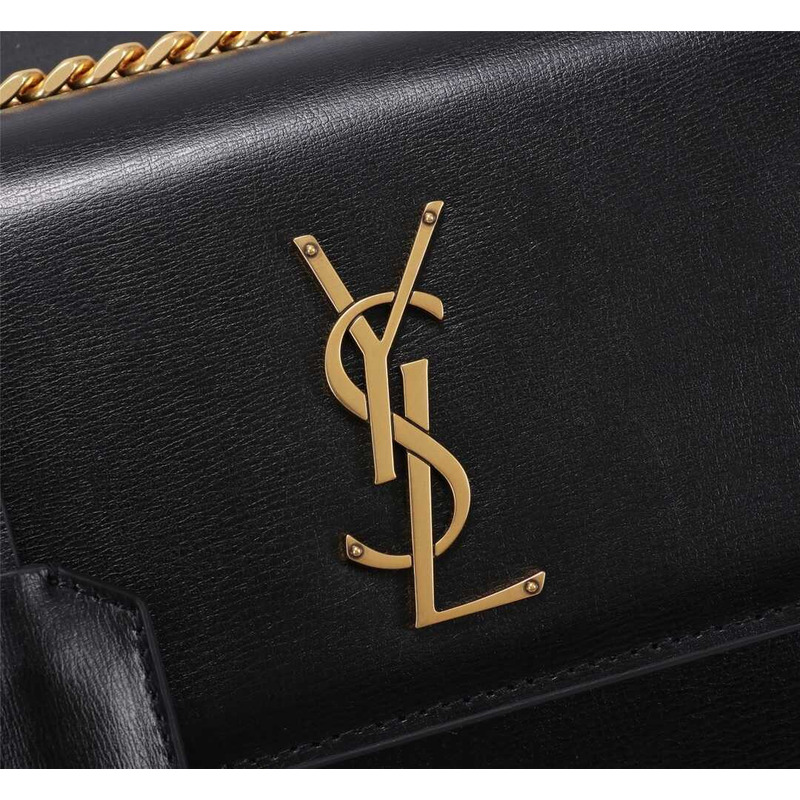 Saint Laurent Sunset Leather Bag Medium Black