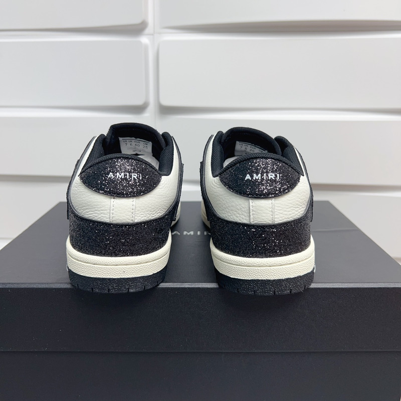 Amiri Skel Leather Low-Top Sneakers Black