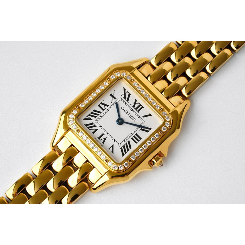 cartier panthere 2019 medium yellow Di*m*nds white roman dial watches