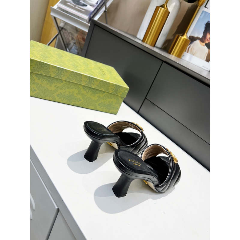 G*u*i women`s double g slide sandal black