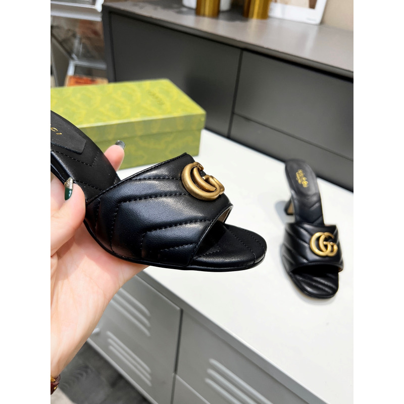 G*u*i women`s double g slide sandal black