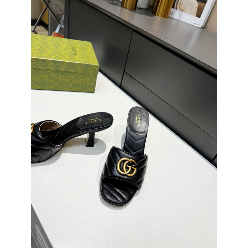 G*u*i women`s double g slide sandal black