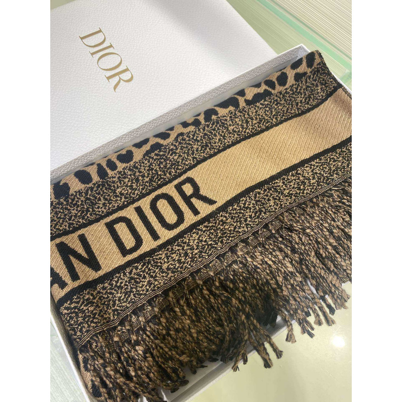 D*or logo leoprad scarf
