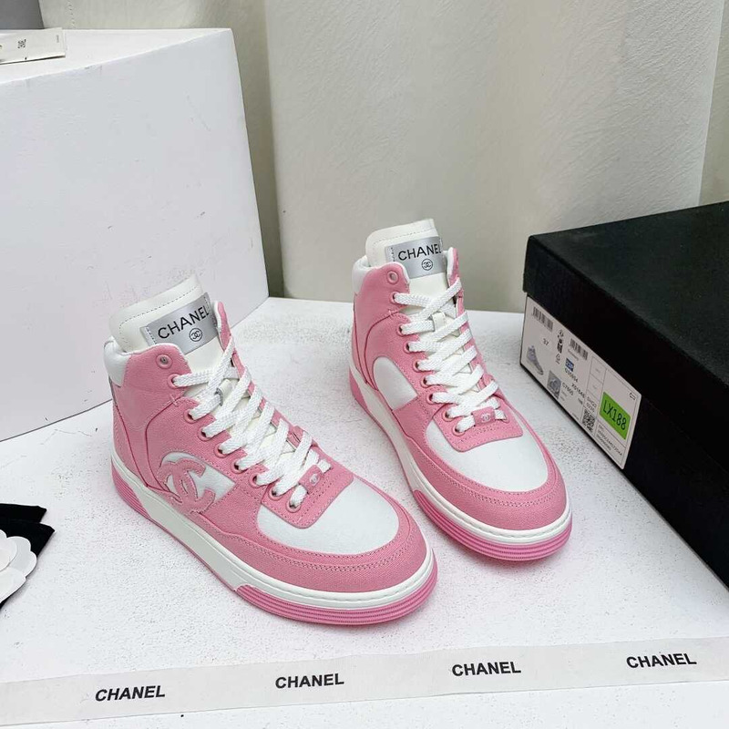Ch*el trianers high top cotton pink