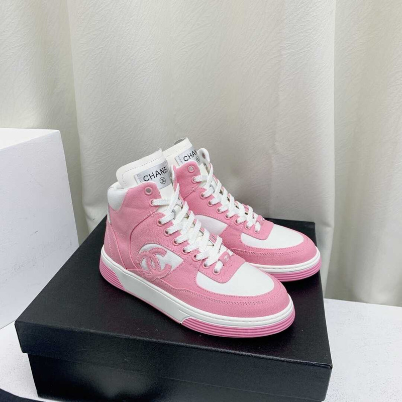 Ch*el trianers high top cotton pink