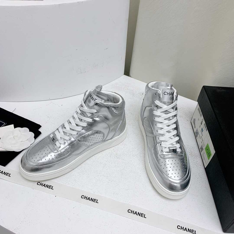 Ch*el trianers high top silver