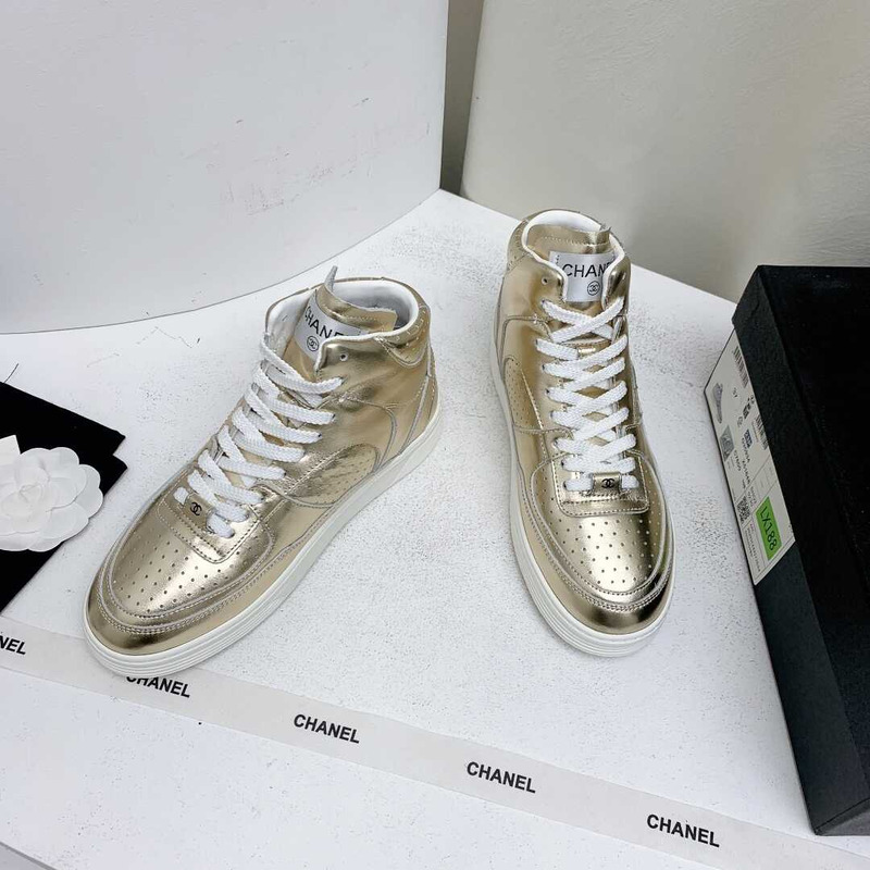 Ch*el trianers high top gold