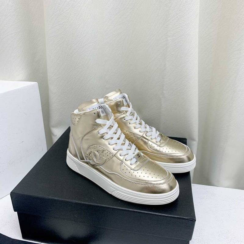 Ch*el trianers high top gold