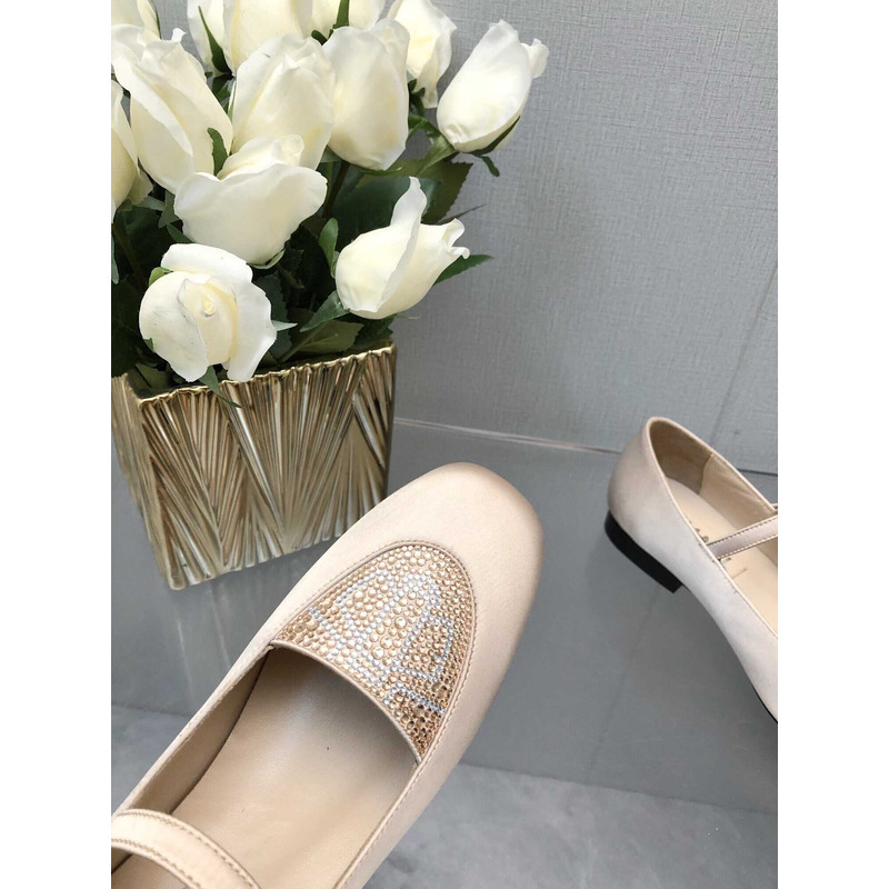 Ch*el mary janes satin & diamanté pink