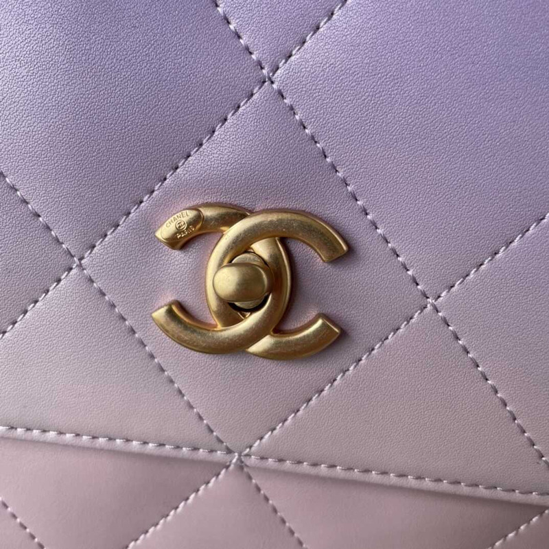 Ch*el maxi hobo bag calfskin purple