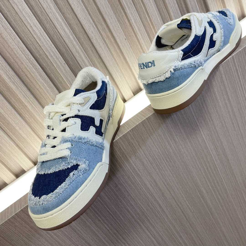 F**di match low top denim sneakers multi color