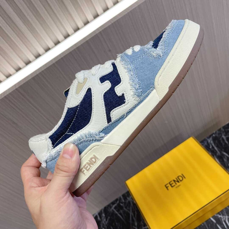 F**di match low top denim sneakers multi color