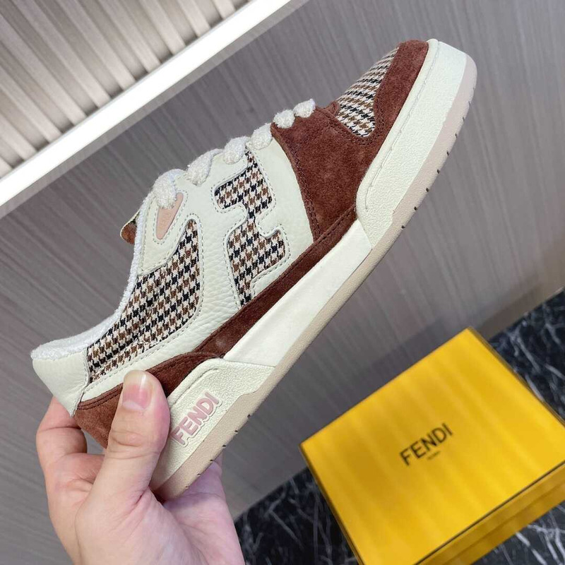 F**di match low top sneakers dark brown