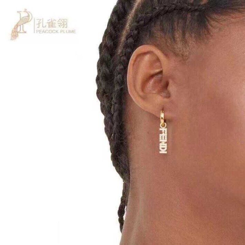F**di logo earrings gold