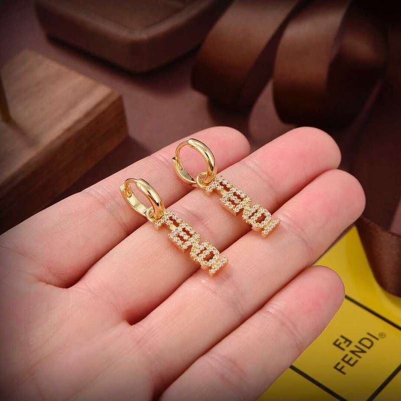 F**di logo earrings gold
