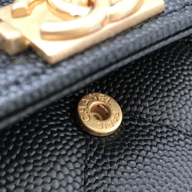 Ch*el caviar quilted large boy gusset flap wallet