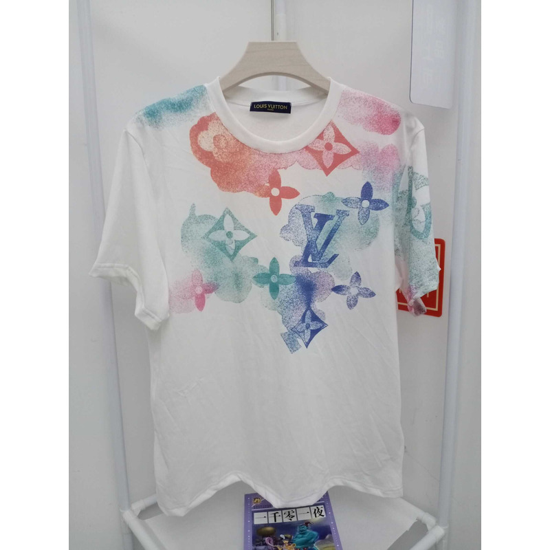 l**is V*t*n x virgil abloh watercolor monogram tee in white