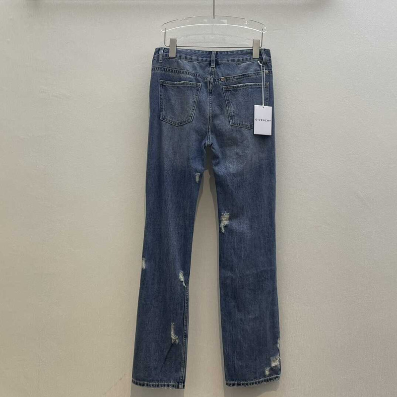 Givenchy Straight-Leg Distressed Jeans Blue