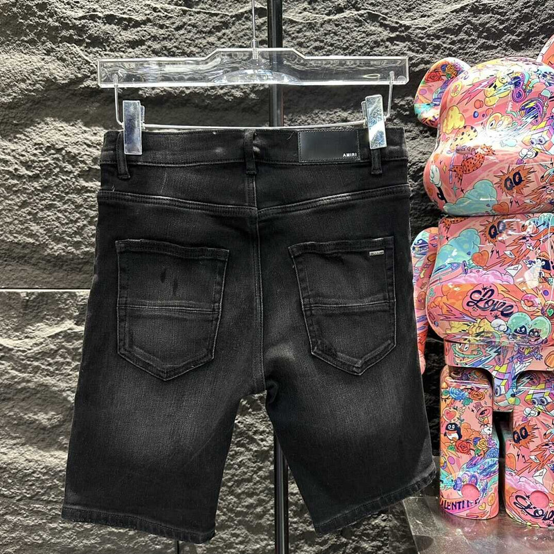 Amiri Demim Printed Shorts Black