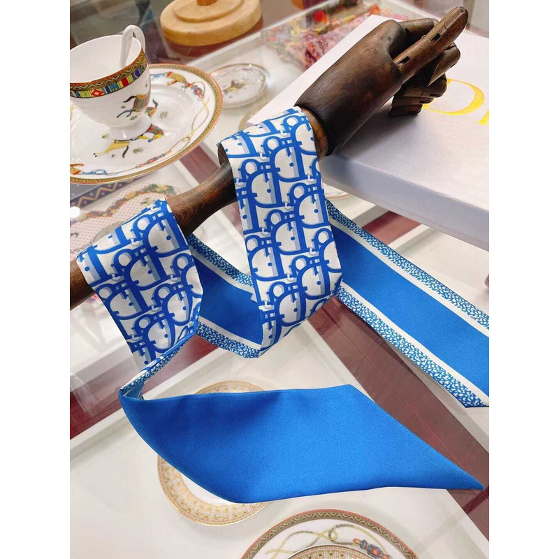 D*or ch**an silk oblique mitzah scarf  blue