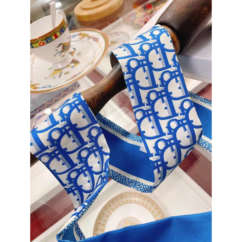 D*or ch**an silk oblique mitzah scarf  blue