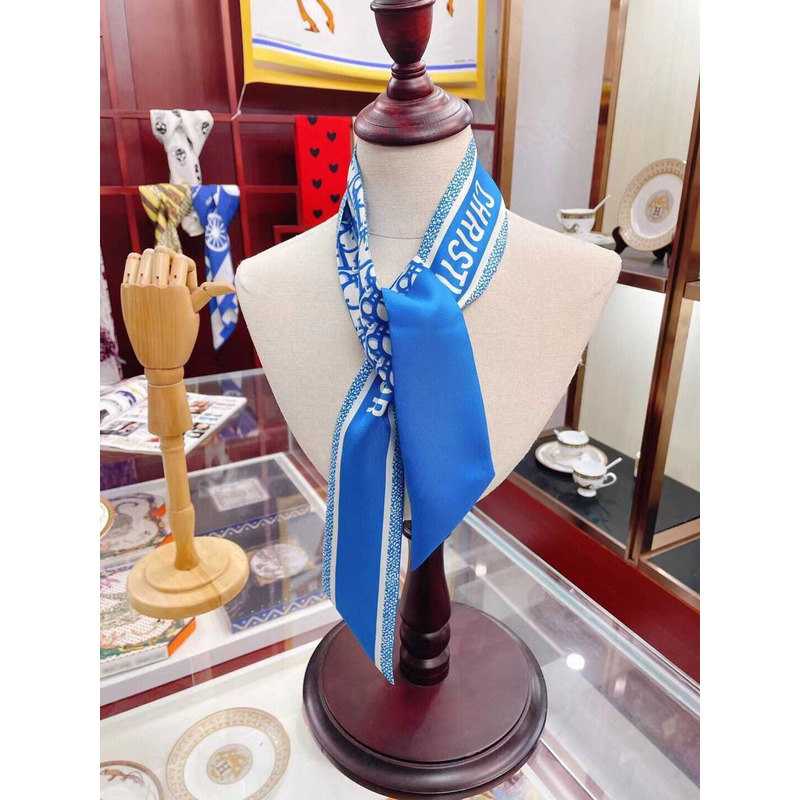 D*or ch**an silk oblique mitzah scarf  blue