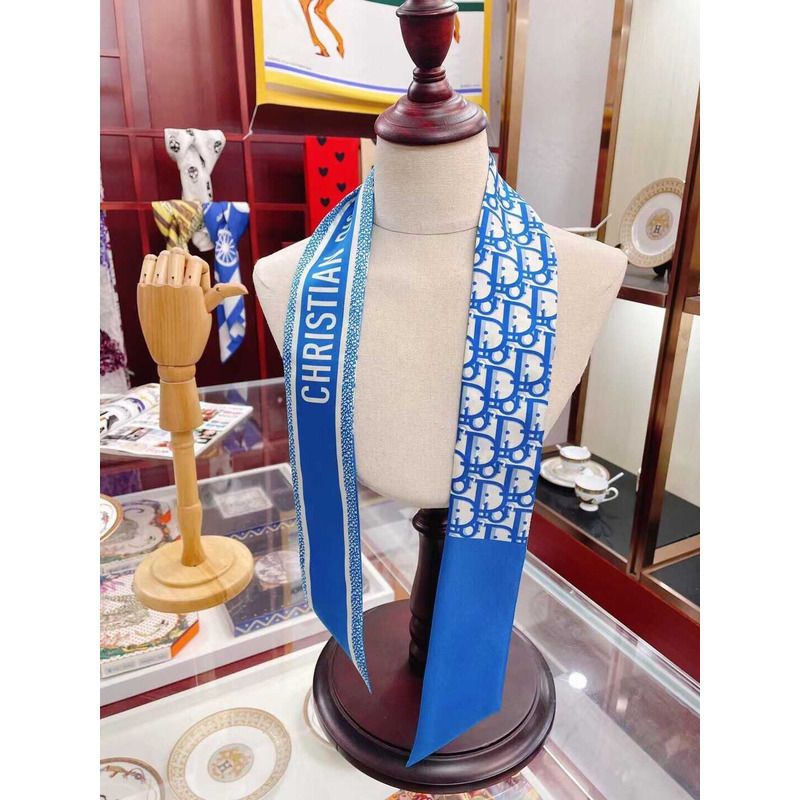 D*or ch**an silk oblique mitzah scarf  blue