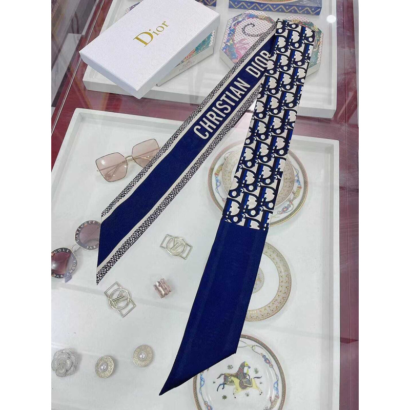 D*or ch**an silk oblique mitzah scarf navy