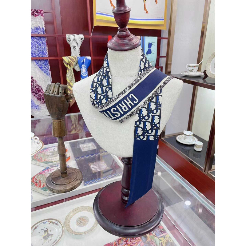 D*or ch**an silk oblique mitzah scarf navy