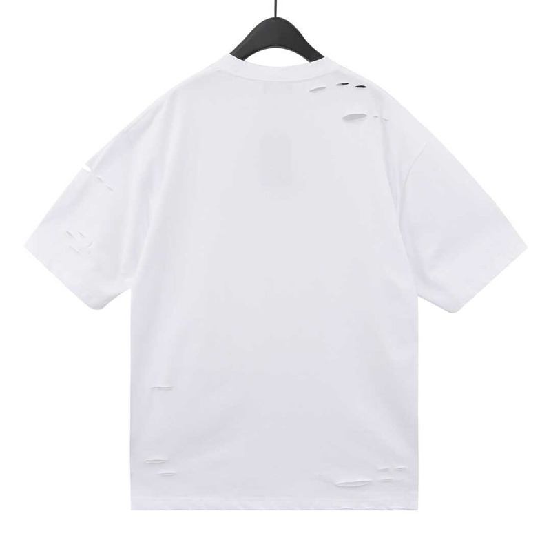 Ba*len*cia*ga caps t-shirt boxy fit in white