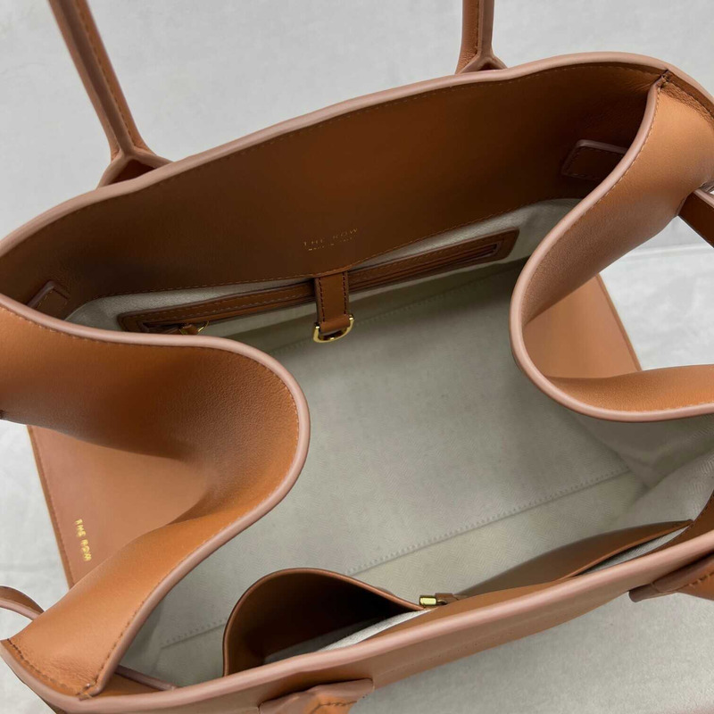 The Row Margaux 15 Air Bag in Calfskin Leather Brown