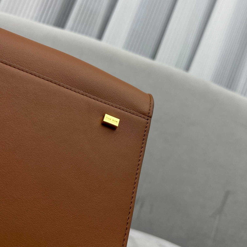 The Row Margaux 15 Air Bag in Calfskin Leather Brown