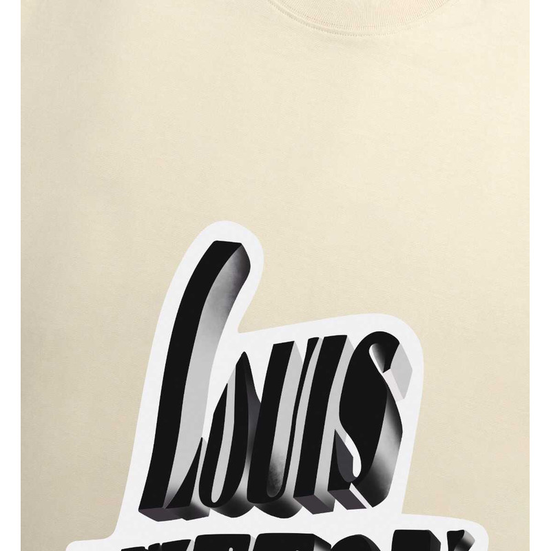 l**is V*t*n graphic lv signature t-shirt beige