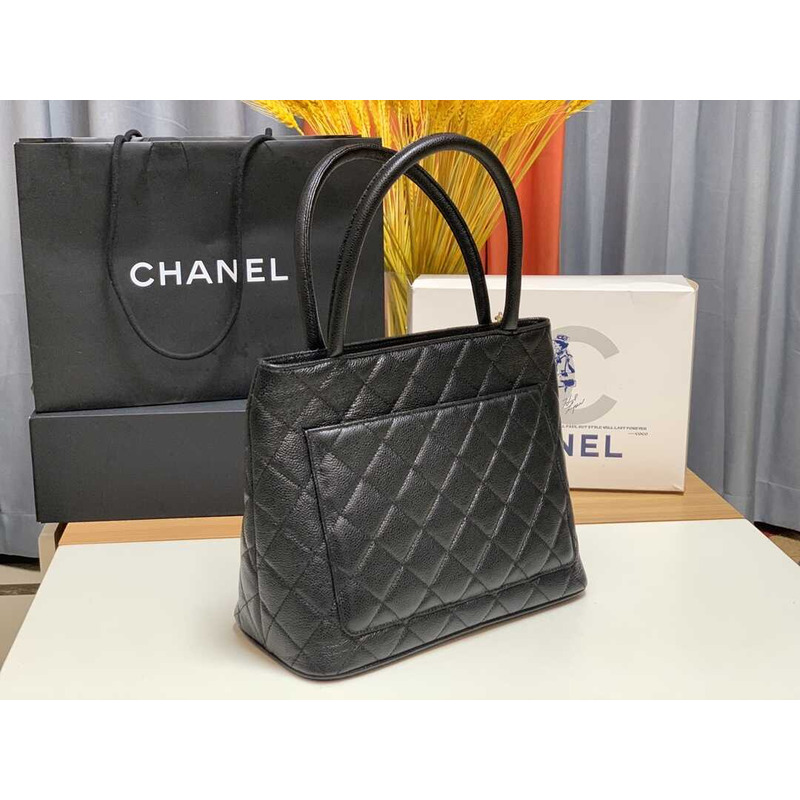Ch*el black 2009 medallion tote bag