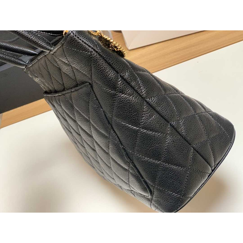 Ch*el black 2009 medallion tote bag