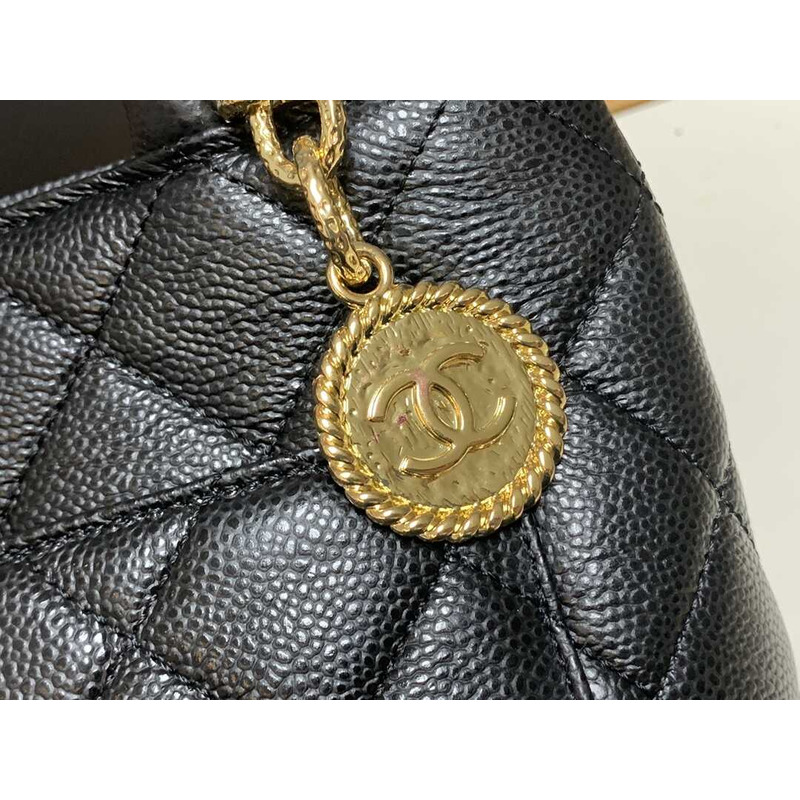 Ch*el black 2009 medallion tote bag