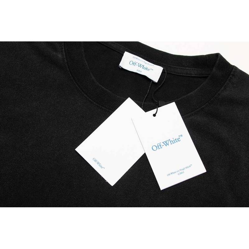 Off White Print T-Shirt Black