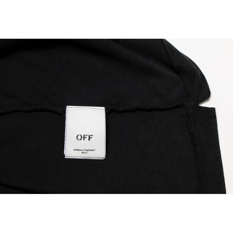 Off White Cotton T-Shirt Black