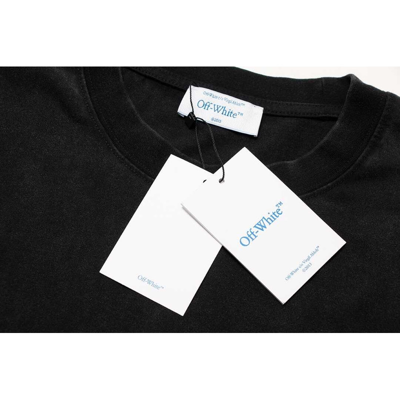 Off White Cotton T-Shirt Black