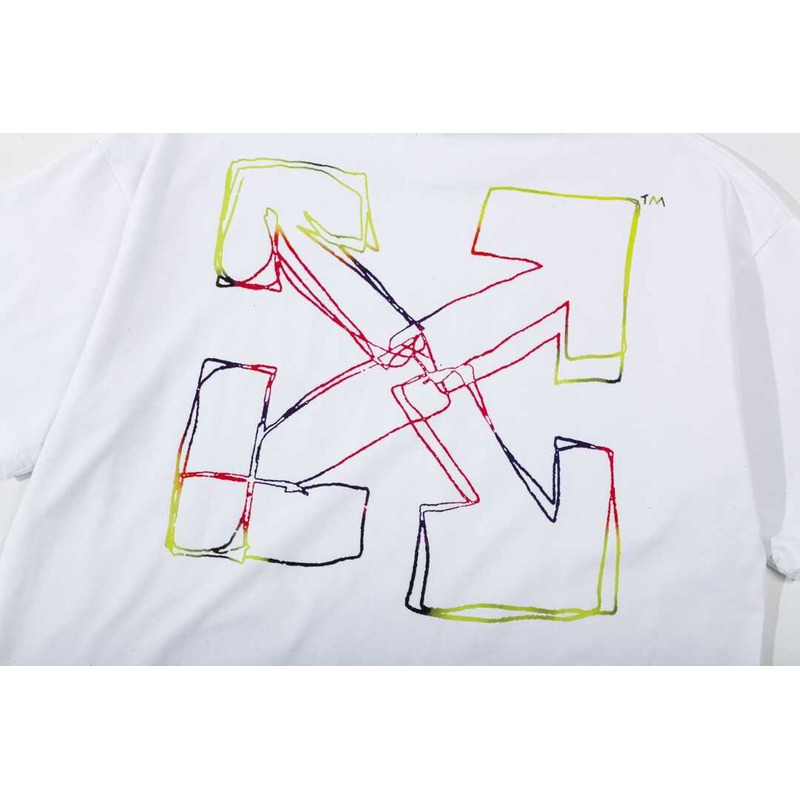 Off White 23Ss Rainbow Cartoon Print Arrow T-shirt White