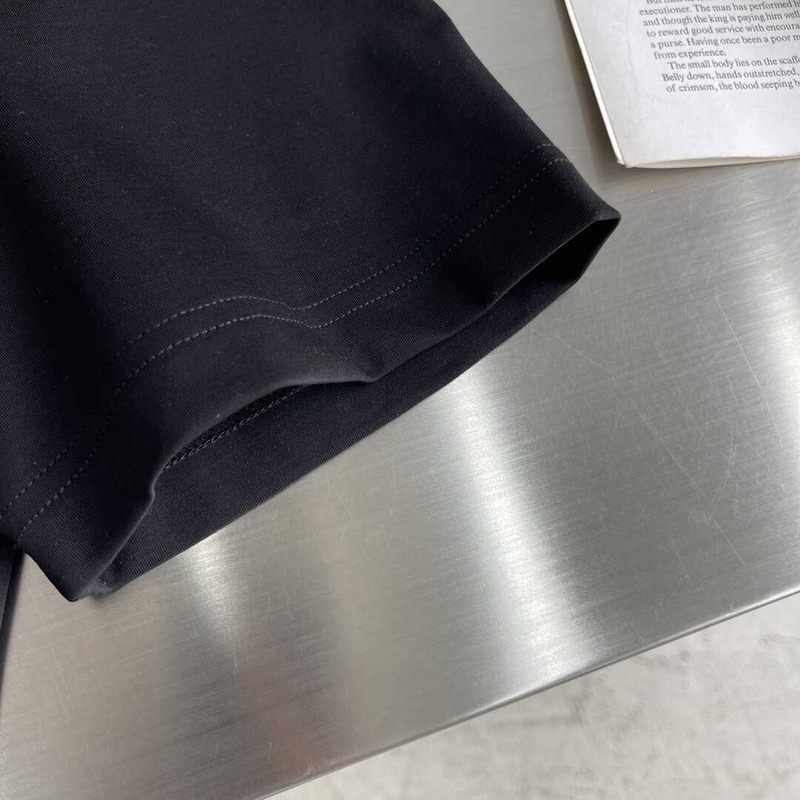 Loro piana Logo Embroidered T-Shirt Black