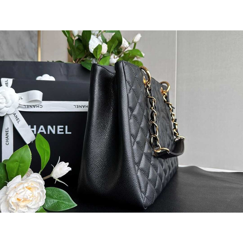 Ch*el caviar gst tote bag black